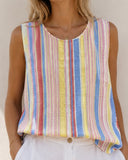 Yellow Multi Stripe Vest Top