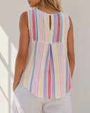 Pink Multi Stripe Vest Top