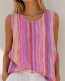 Pink Multi Stripe Vest Top