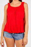 Red BALLOON FRILL VEST TOP