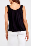 Black BALLOON FRILL VEST TOP