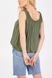 Khaki BALLOON FRILL VEST TOP