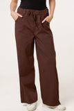 Chocolate MAGIC DRAWSTRING WIDE LEG TROUSERS