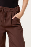 Chocolate MAGIC DRAWSTRING WIDE LEG TROUSERS