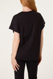 Black EMBELLISHED BOW DETAIL T-SHIRT