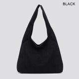 Bag Black Faux Suede Slouch 2in 1