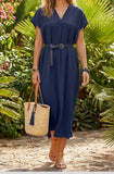Navy CAP SLEEVE OVERSIZED TUNIC DRESS