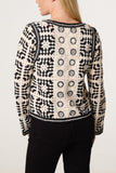 Black & Cream PATCHWORK CROCHET V CARDIGAN