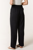 Charcoal ELASTICATED WAIST POCKETS WIDE LEG TROUSER