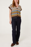 Chocolate STRIPED COLOURFUL KNIT VEST CARDIGAN