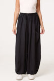 Black WIDE-LEG RELAXED TROUSERS WITH POCKETS