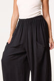Black WIDE-LEG RELAXED TROUSERS WITH POCKETS