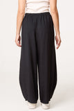 Black WIDE-LEG RELAXED TROUSERS WITH POCKETS