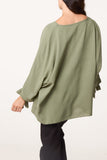 Khaki SIDE TIE V-NECK TOP