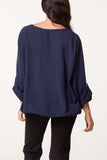 Navy FRONT POCKET BALLOON TOP