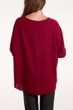 Wine SHORT SLEEVE NECKLACE BLOUSE