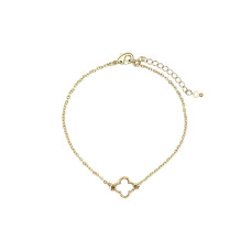 Bracelet Gold White Simple Clover Bracelet