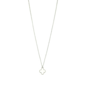 Necklace Silver White Simple Clover Pendant Necklace