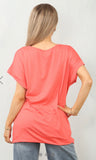 Coral Oversized Twist Top