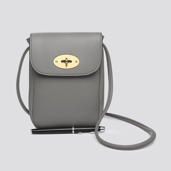 Bag Grey Small PU Leather Phone Bag