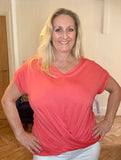 Coral Oversized Twist Top