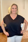 Black Oversized Twist Top