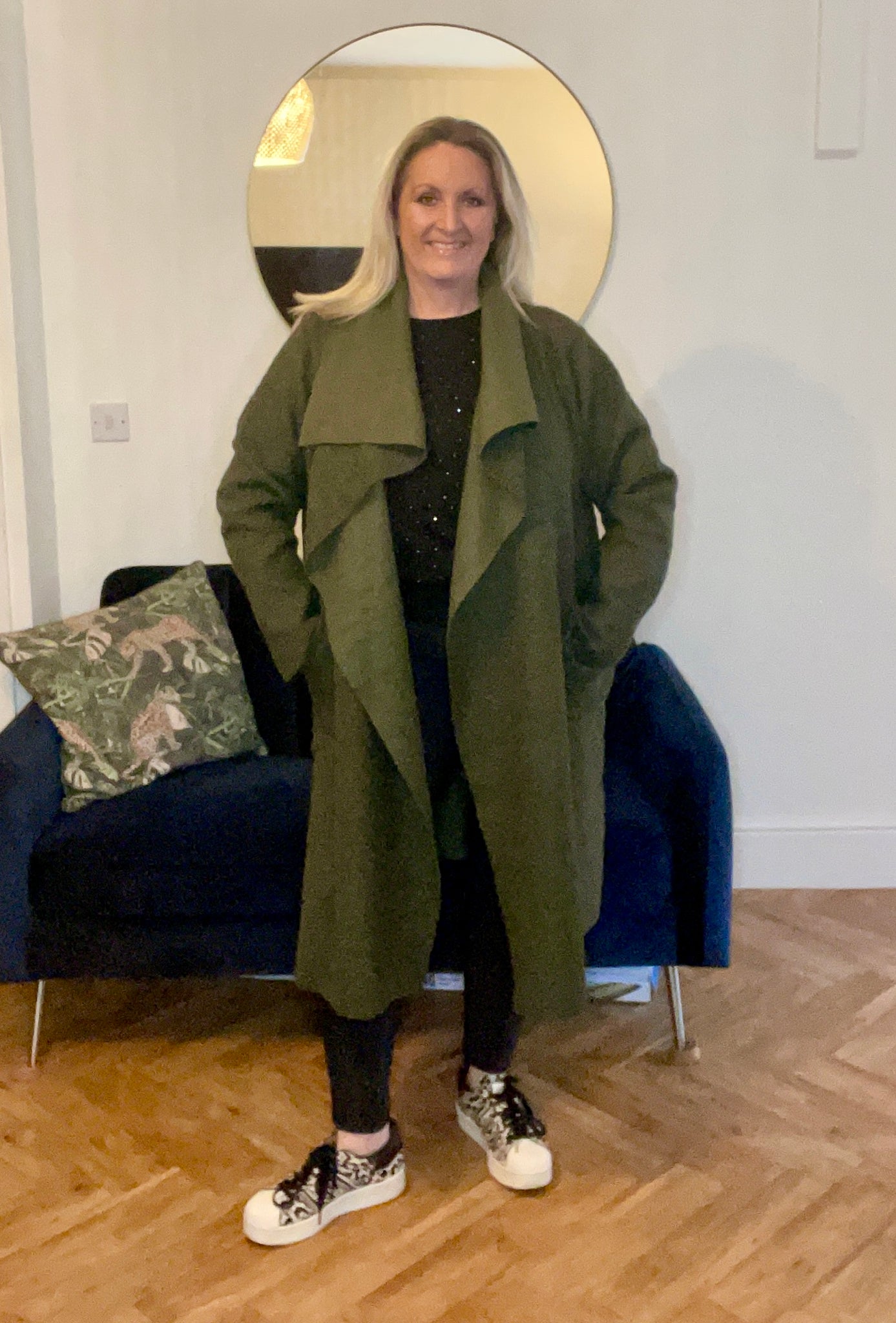 Khaki Waterfall Coat Beyondagift