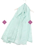 Scarf Plain Sheen Silk Scarf Beaded Mint