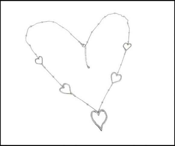 Necklace Hearts Silver