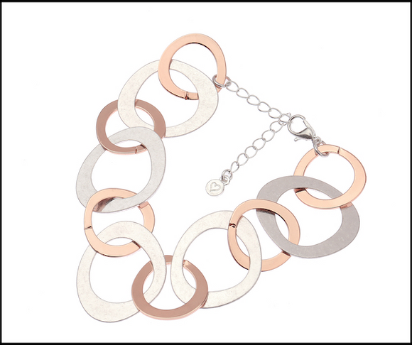 Bracelet Silver & Rose Gold Hoops