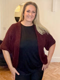 Wine KNITTED KIMONO JACKET
