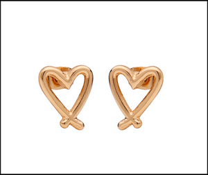 Earring Gold Heart Studs