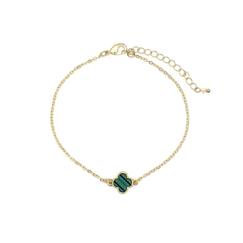 Bracelet Simple Clover Gold Green