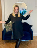 Black Sequin Insert Jersey Dress/Tunic