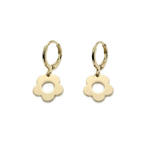 Earring Gold Flower Shape Brass