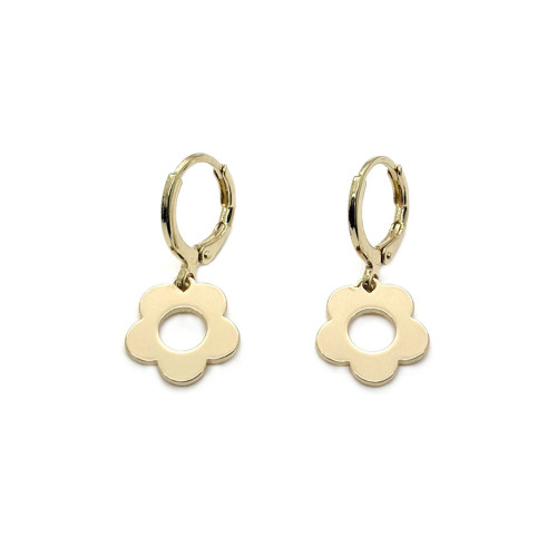 Earring Gold Flower Shape Brass
