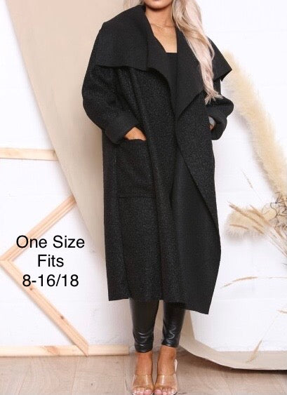 Black Waterfall Coat Beyondagift