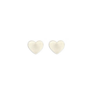 Earring Brushed Heart Metal Stud