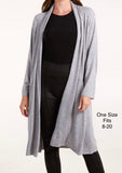 Grey LONGLINE FINE KNIT CARDIGAN