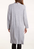 Grey LONGLINE FINE KNIT CARDIGAN