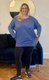 Black ACID WASHED RIBBED LEGGING