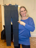 Black ACID WASHED RIBBED LEGGING