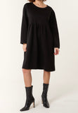 Black Long Sleeve Smock Dress