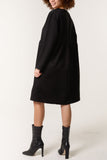 Black Long Sleeve Smock Dress