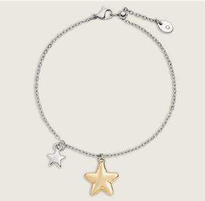 Bracelet 18K & White Gold Plated Stainless Steel Clasp