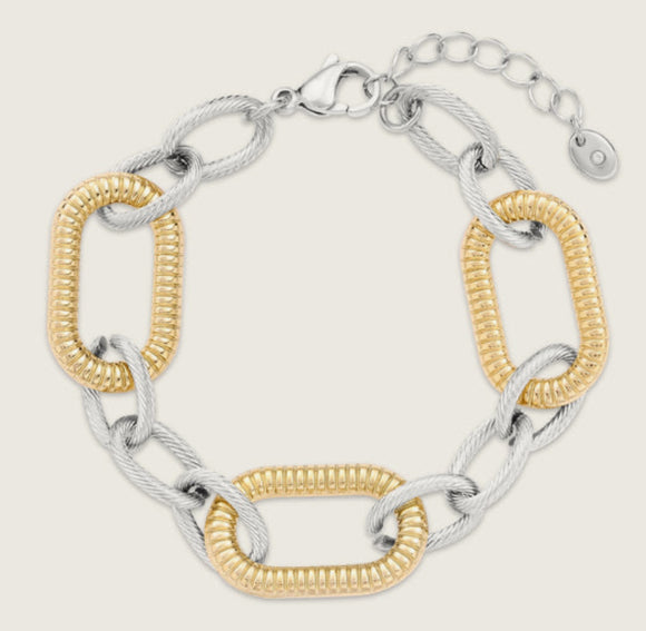 Bracelet White Gold Plated Stainless Steel Clasp Bracelet