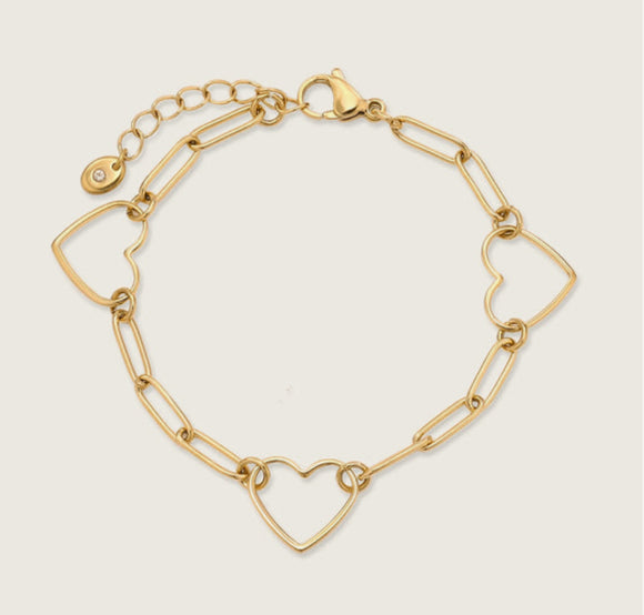 Bracelet Gold Plated Stainless Steel Clasp Bracelet