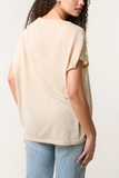 Stone SHELL TRIM SLEEVE T-SHIRT