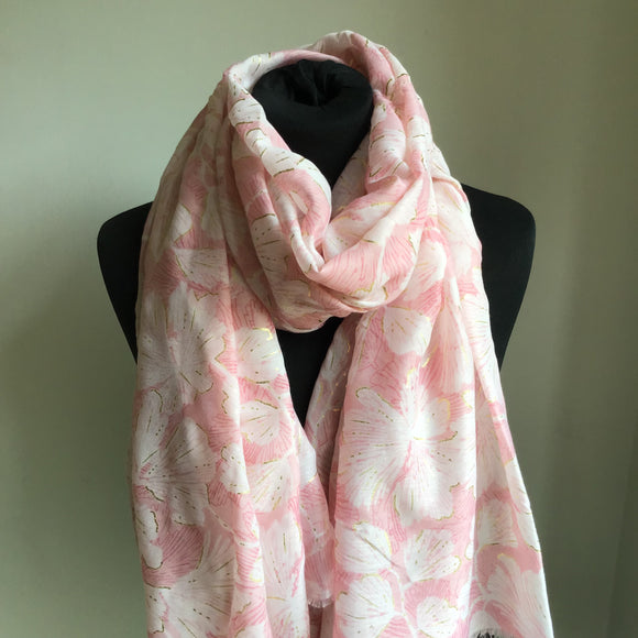 Scarf Foiled Ginkgo Leaf Print