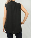 Black Bow Sleeveless Top